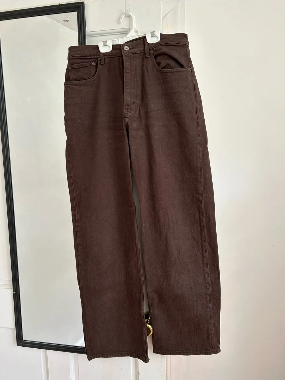 Abercrombie & Fitch Women's Dark Brown Straight-Leg Jeans